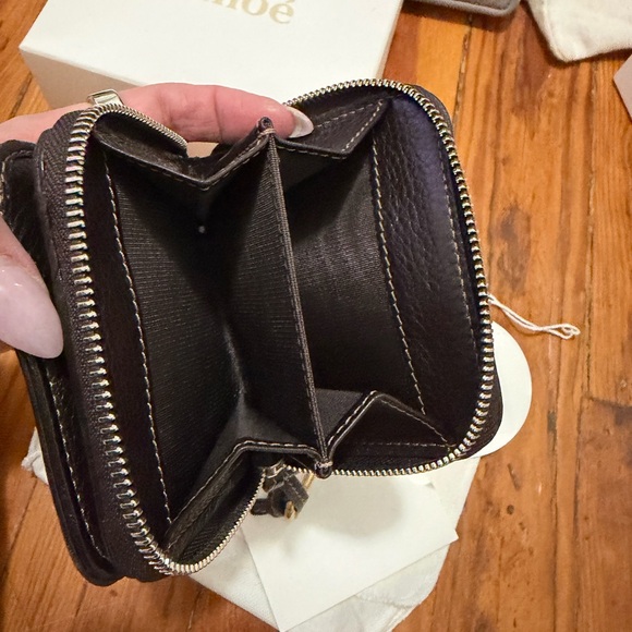 Chloe Black Leather Card Holder with Gold Lock - Picture 7 of 8